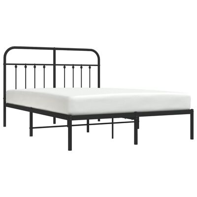 vidaXL Estructura cama sin colchón con cabecero metal negro 140x190 cm