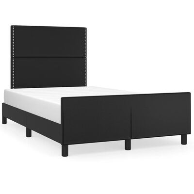 vidaXL Estructura de cama con cabecero cuero sintético negro 120x200cm