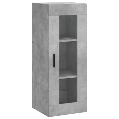 vidaXL Aparador de madera contrachapada gris hormigón 34,5x34x180 cm