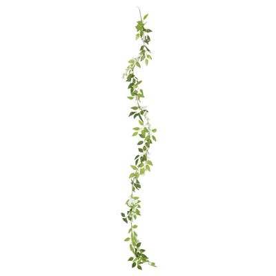 vidaXL Guirnaldas de flores artificiales 6 uds blanco 200 cm