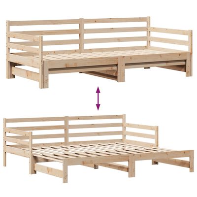 vidaXL Sofá cama nido con cajones madera maciza de pino 80x200 cm