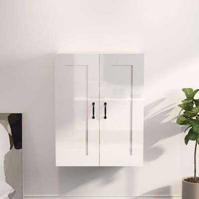 vidaXL Armario de cocina de pared de madera y puerta de vidrio blanco