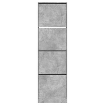 vidaXL Mueble zapatero 4 cajones abatibles gris hormigón 60x42x204 cm