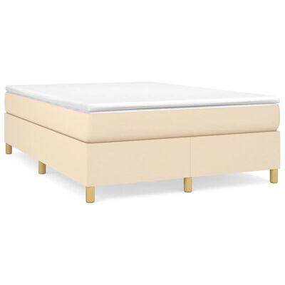 vidaXL Cama box spring con colchón tela color crema 140x190 cm