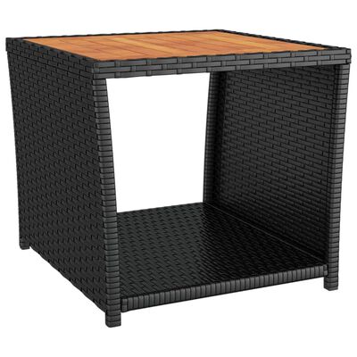 vidaXL Juego muebles jardín 3 pzas madera acacia ratán sintético negro