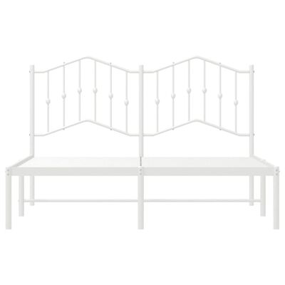 vidaXL Estructura cama sin colchón con cabecero metal blanco 135x190cm