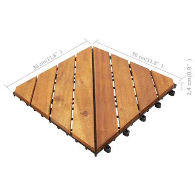 vidaXL Baldosas de terraza 10 uds madera maciza de acacia 30x30 cm