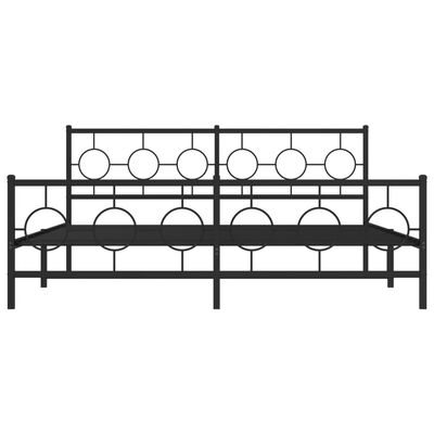 vidaXL Estructura cama sin colchón con estribo metal negro 180x200 cm