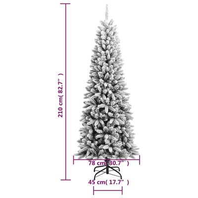 vidaXL Árbol de Navidad artificial con nieve PVC y PE 210 cm