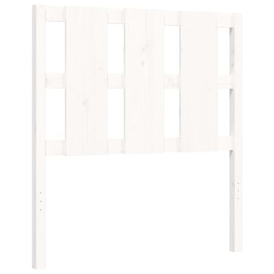 vidaXL Estructura de cama con cabecero madera maciza blanco 90x200 cm