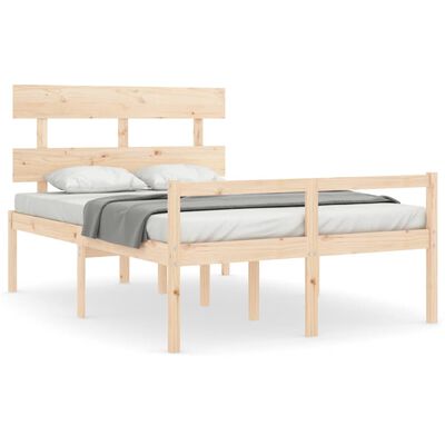 vidaXL Cama para personas mayores con cabecero madera maciza 140x190cm