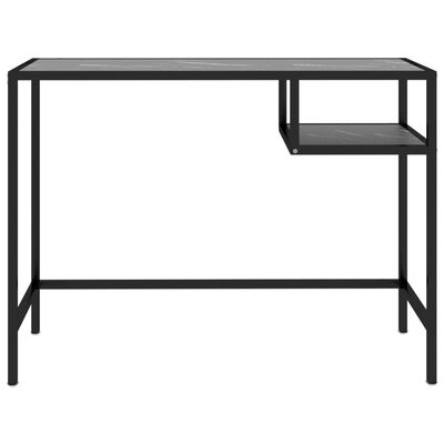 vidaXL Escritorio para ordenador vidrio negro mármol 100x36x74 cm