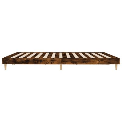 vidaXL Estructura de cama madera de ingeniería roble ahumado 160x200cm