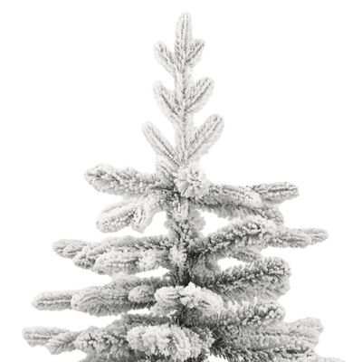 vidaXL Árbol de Navidad artificial con bisagras y nieve flocada 180 cm