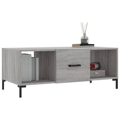 vidaXL Mesa de centro madera contrachapada gris Sonoma 102x50x40 cm