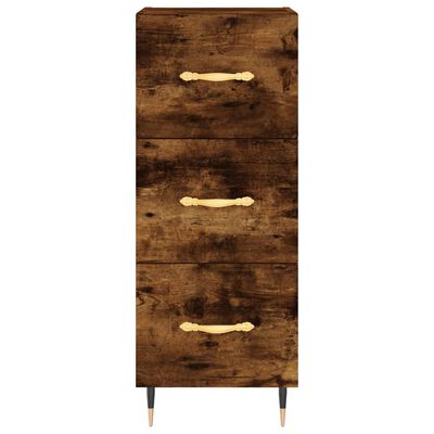 vidaXL Aparador de madera contrachapada roble ahumado 34,5x34x180 cm