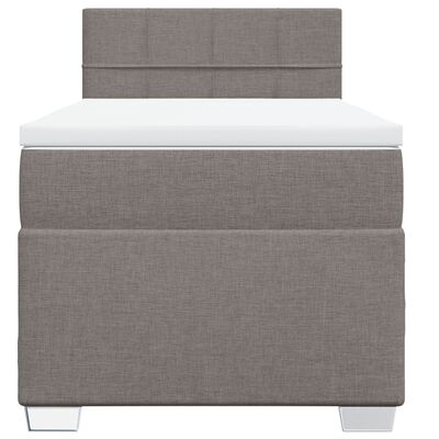 vidaXL Cama box spring con colchón tela gris taupe 80x200 cm