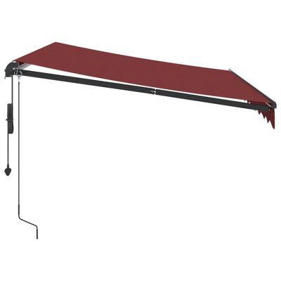 vidaXL Toldo retráctil automático con luces LED burdeos 300x250 cm