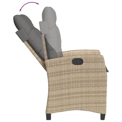 vidaXL Set comedor de jardín 3 pzas con cojines ratán sintético beige