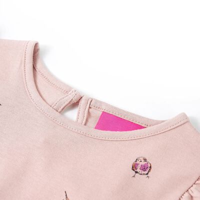Camiseta infantil de manga larga rosa 104