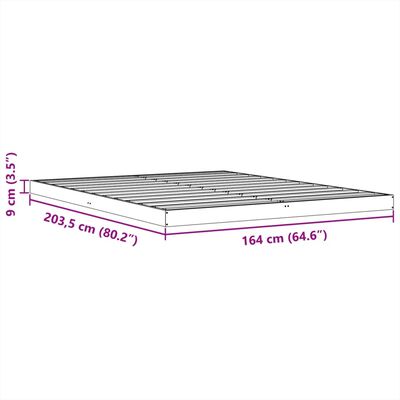 vidaXL Cama sin colchón madera maciza de pino marrón cera 160x200 cm