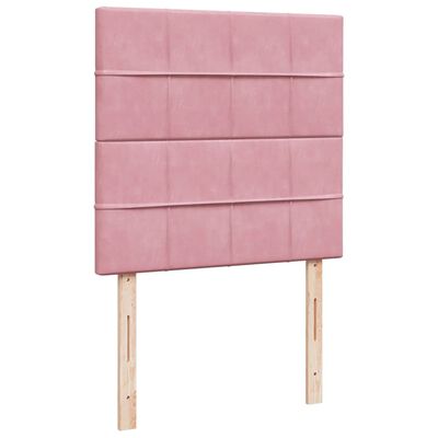 vidaXL Cama box spring con colchón terciopelo rosa 80x200 cm