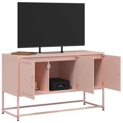 vidaXL Mueble para TV de acero rosa 100,5x39x60,5 cm