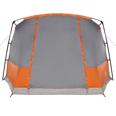 vidaXL Tienda de camping con túnel 4 personas impermeable gris naranja