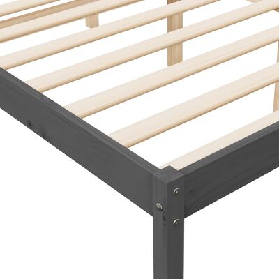 vidaXL Cama para personas mayores madera maciza pino gris 200x200 cm