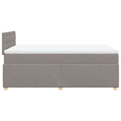 vidaXL Cama box spring con colchón tela gris taupe 120x200 cm