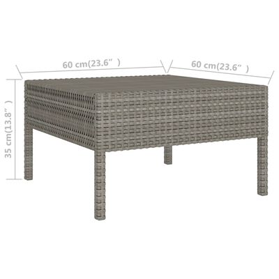 vidaXL Set de muebles de jardín 8 pzas y cojines ratán sintético gris