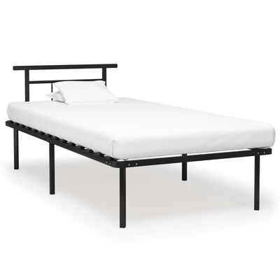 vidaXL Estructura de cama sin colchón metal negro 100x200 cm