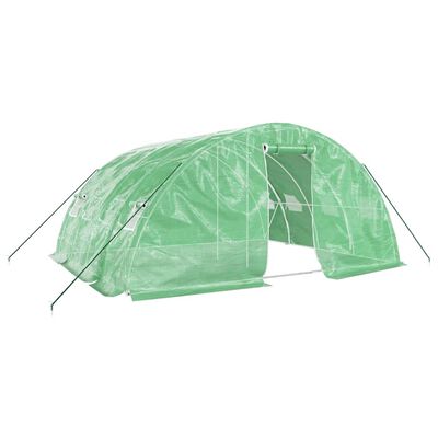 vidaXL Invernadero con estructura de acero verde 20 m² 5x4x2,3 m