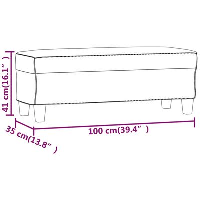 vidaXL Banco de cuero sintético color capuchino 100x35x41 cm