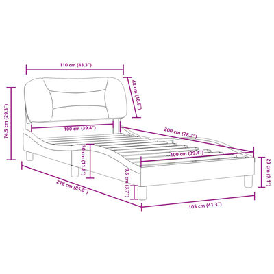 vidaXL Estructura de cama sin colchón tela gris taupe 100x200 cm