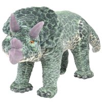 vidaXL Dinosaurio triceratops de peluche de pie verde XXL