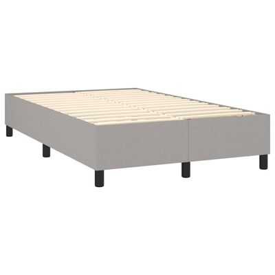 vidaXL Cama box spring con colchón tela y LED gris claro 120x200 cm