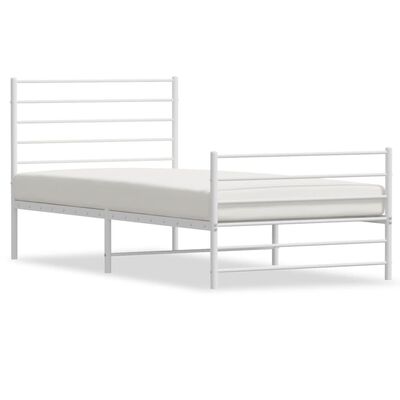 vidaXL Estructura cama sin colchón con estribo metal blanco 90x190 cm