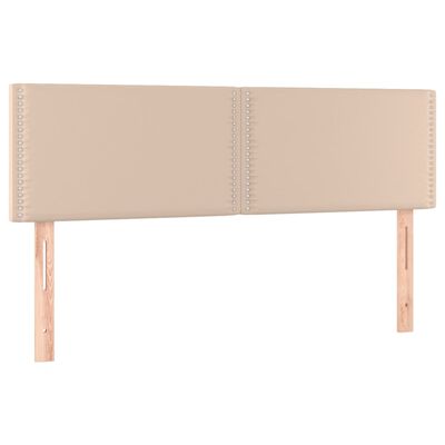 vidaXL Cama box spring con colchón cuero sintético capuchino 140x200cm