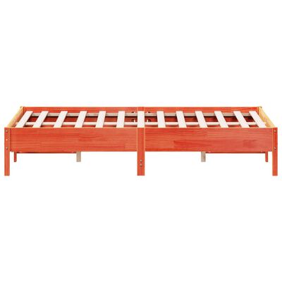 vidaXL Cama sin colchón madera maciza de pino marrón cera 120x200 cm