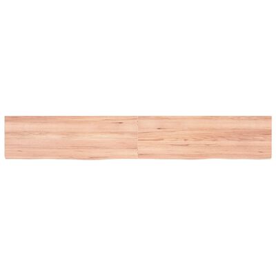 vidaXL Encimera baño madera maciza tratada marrón claro 180x30x(2-4)cm