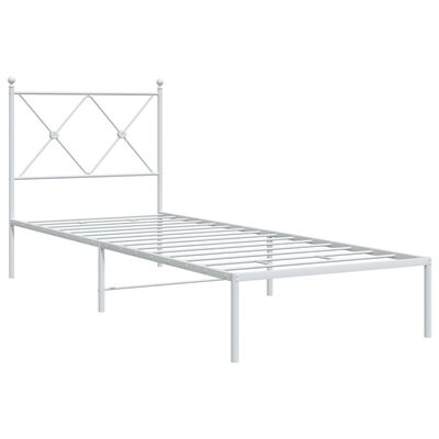 vidaXL Estructura cama sin colchón con cabecero metal blanco 75x190 cm