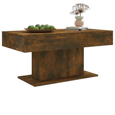 vidaXL Mesa de centro madera contrachapada roble ahumado 96x50x45 cm