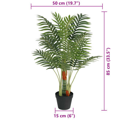 vidaXL Palmera artificial con 3 troncos PP verde 85 cm