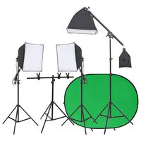 vidaXL Kit de estudio fotográfico con iluminación y fondo