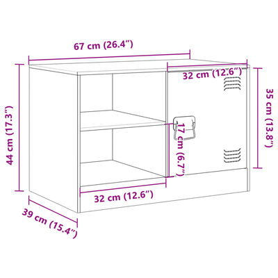 vidaXL Muebles para TV 2 unidades acero gris antracita 67x39x44 cm