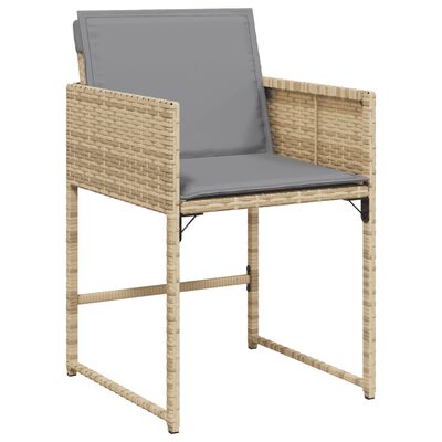 vidaXL Set comedor de jardín con cojines 15 pzas ratán sintético beige