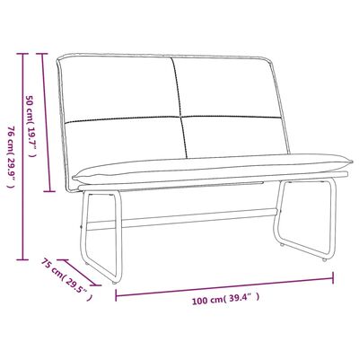 vidaXL Banco de cuero sintético color crema 100x75x76 cm