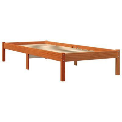 vidaXL Estructura de cama sin colchón madera maciza marrón 75x190 cm