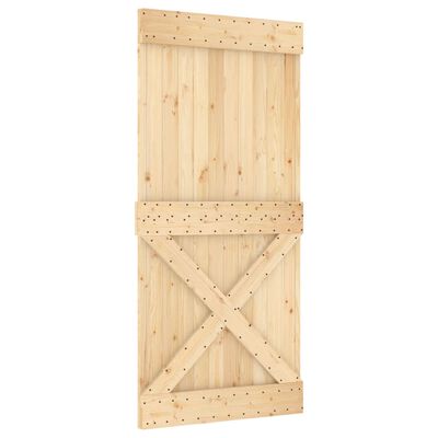 vidaXL Puerta corredera con herrajes madera maciza de pino 95x210 cm